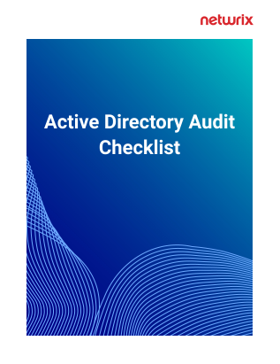 Active Directory Audit Checklist PDF cover